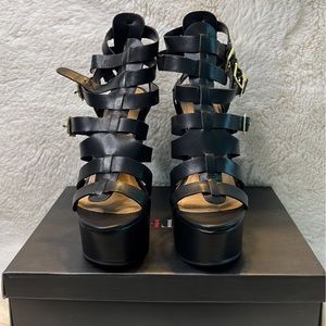 JustFab Savina Black Wedges for Women